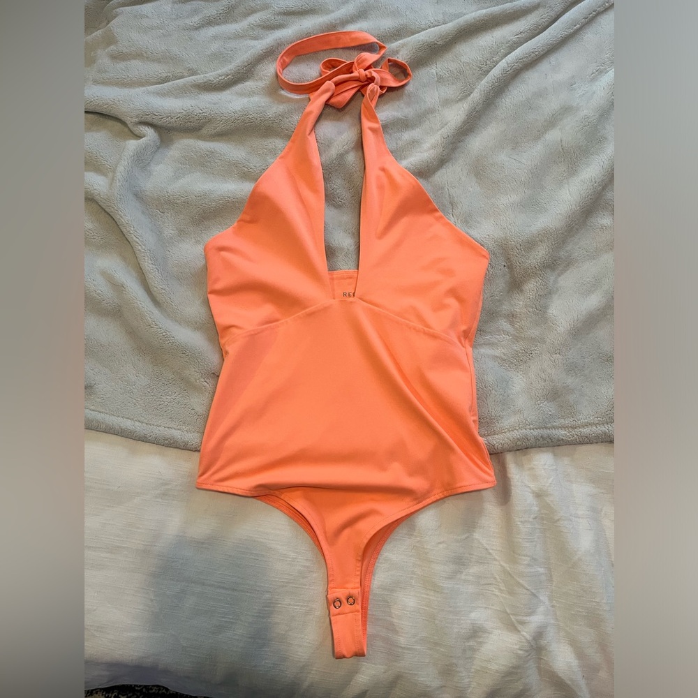 Women’s Orange Halter Bodysuit